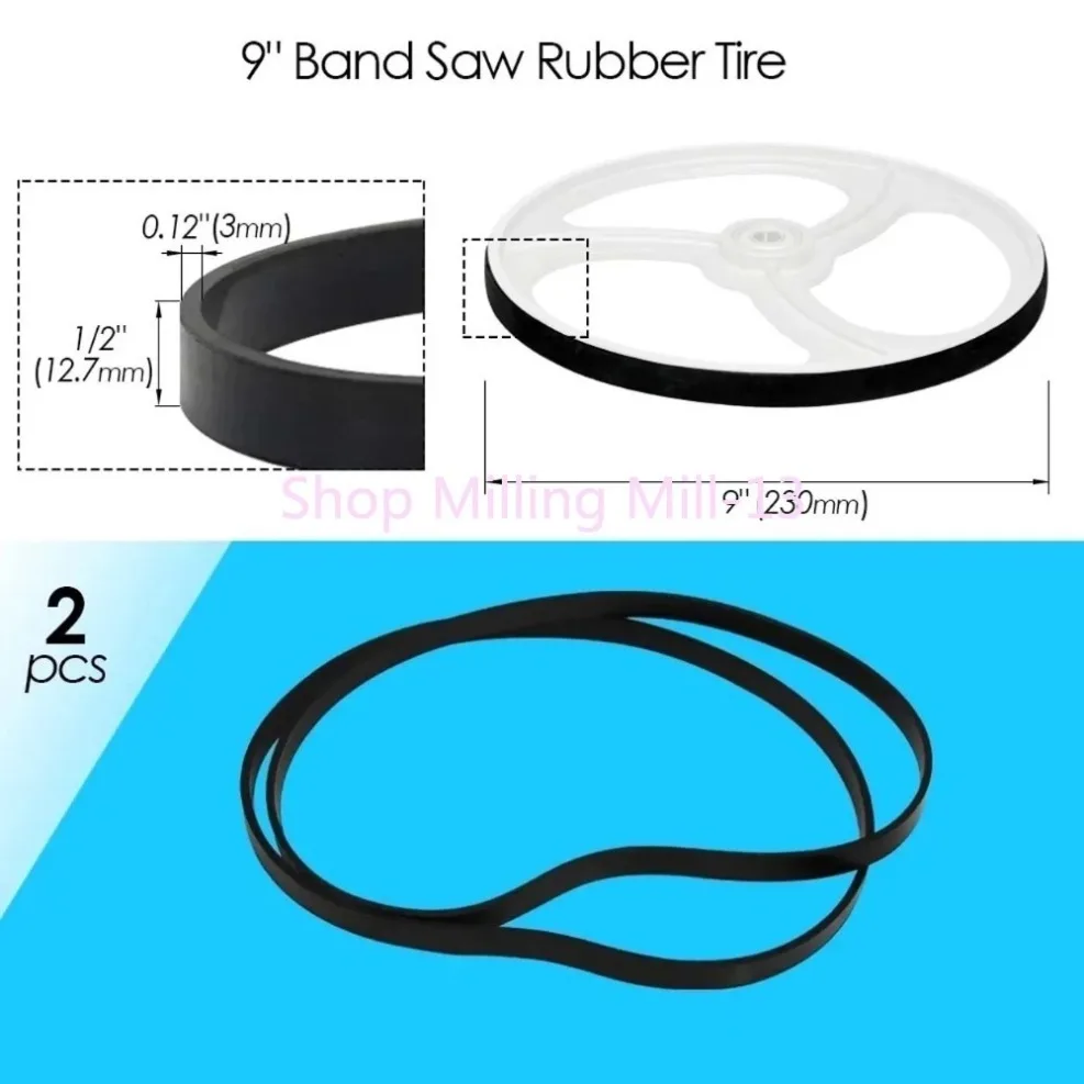 2PC Bandsaw Rubber Tire Band Woodworking Spare Parts for 8\