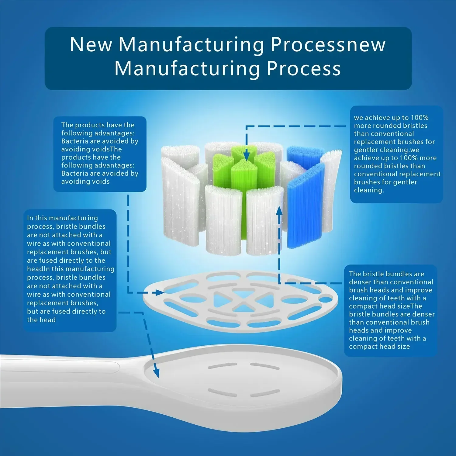 필립스 소닉케어 다이아몬드 클린 HX6063 용 교체 칫솔 헤드, 위생 캡 포함, 필립스 소닉케어 일렉트리용, 8 팩