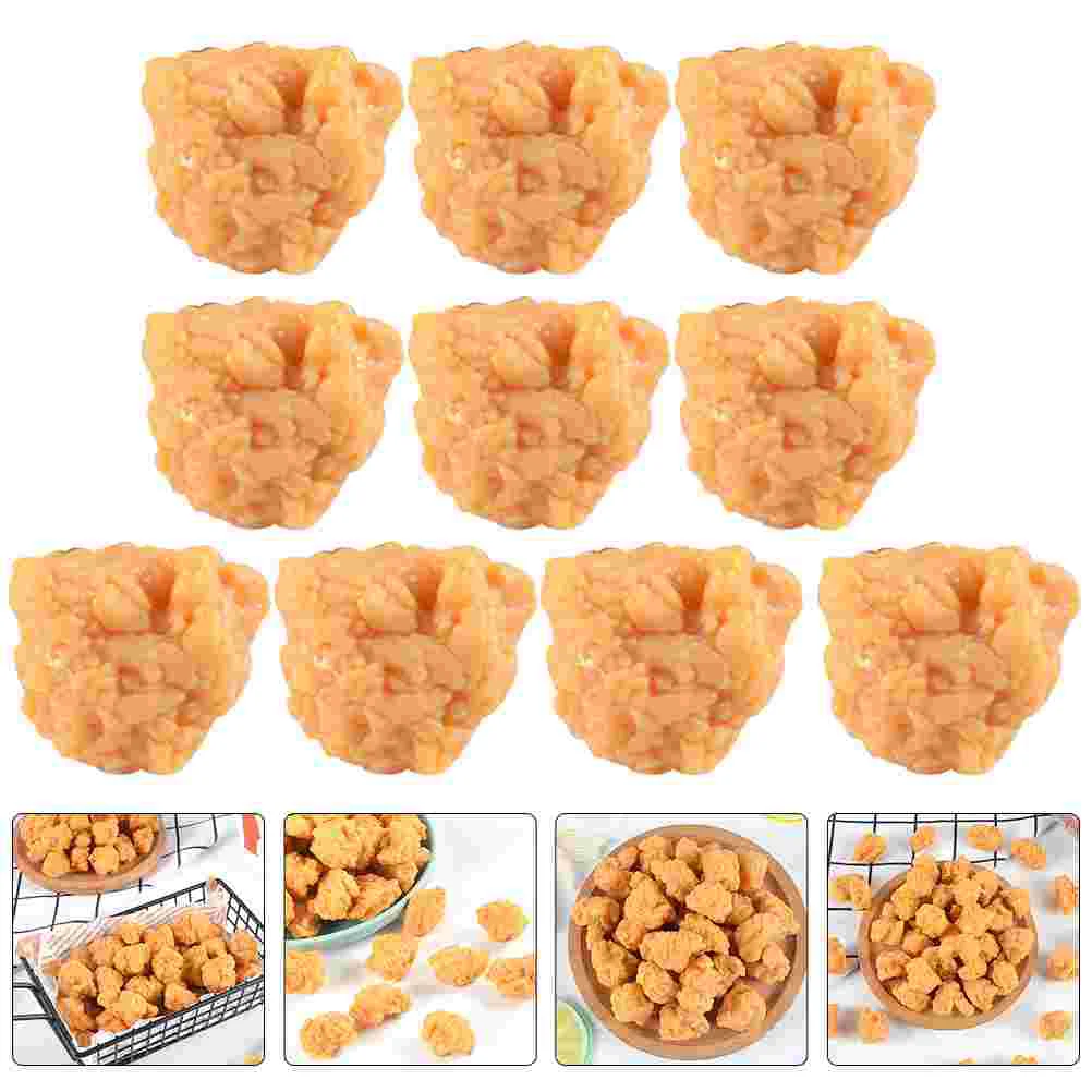 10 Pcs Hens Simulation Nuggets Artificial Fake Food Toy Pvc Child