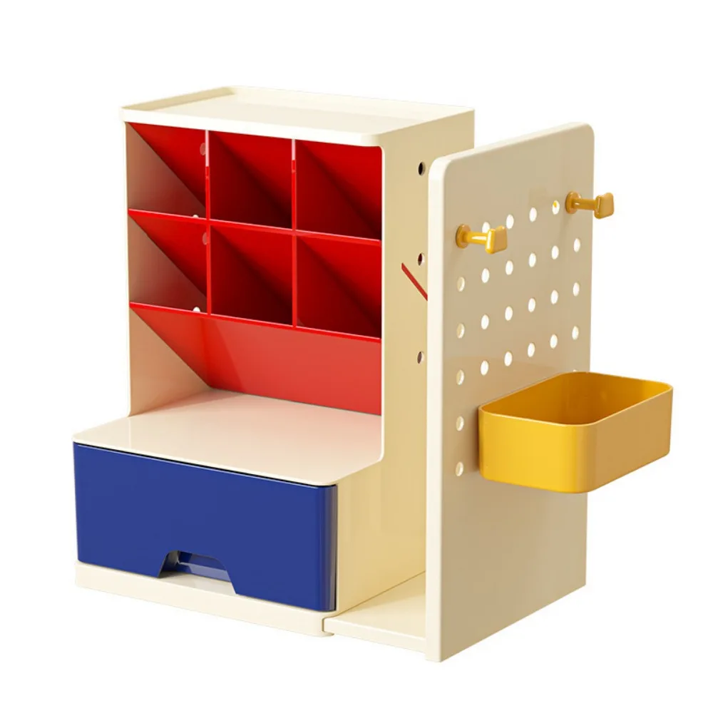 

Oblique Design Desktop Pen Holder Large-Capacity Multi Grid Stationery Storage Box Retractable Multi-Functional