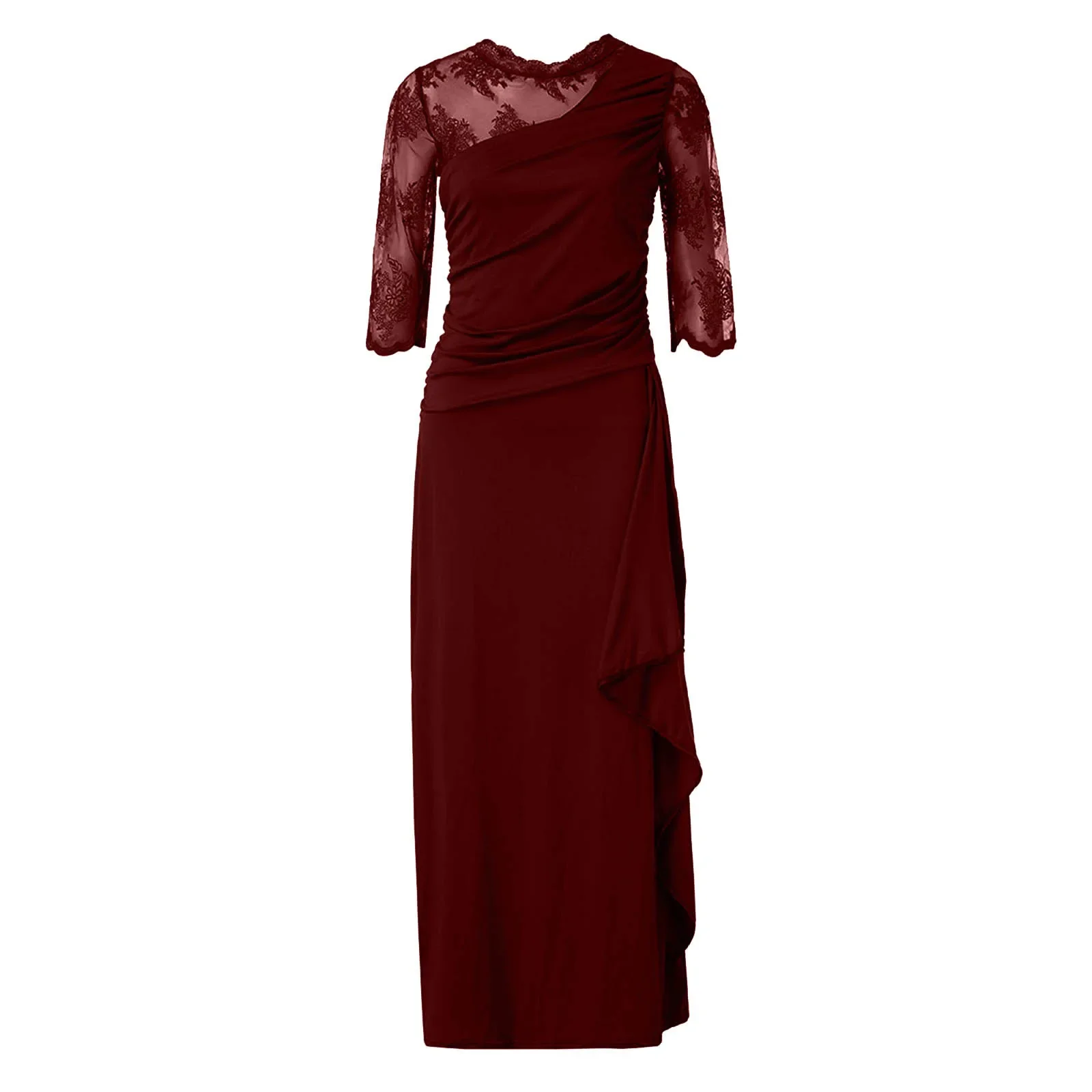 BWQ Abiti eleganti per le donne Abito da cocktail party per invitati al matrimonio Abiti lunghi da ballo sexy patchwork in pizzo Abiti da sera