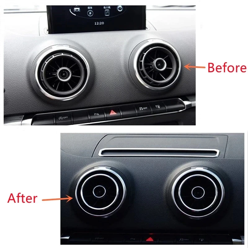 아우디 A1 S1 8X 2010-2018 스포츠 S-Tronic Sportback Ego 자동차 공기 배출구 장식 링 Sline Quattro AC 벤트 트림 커버