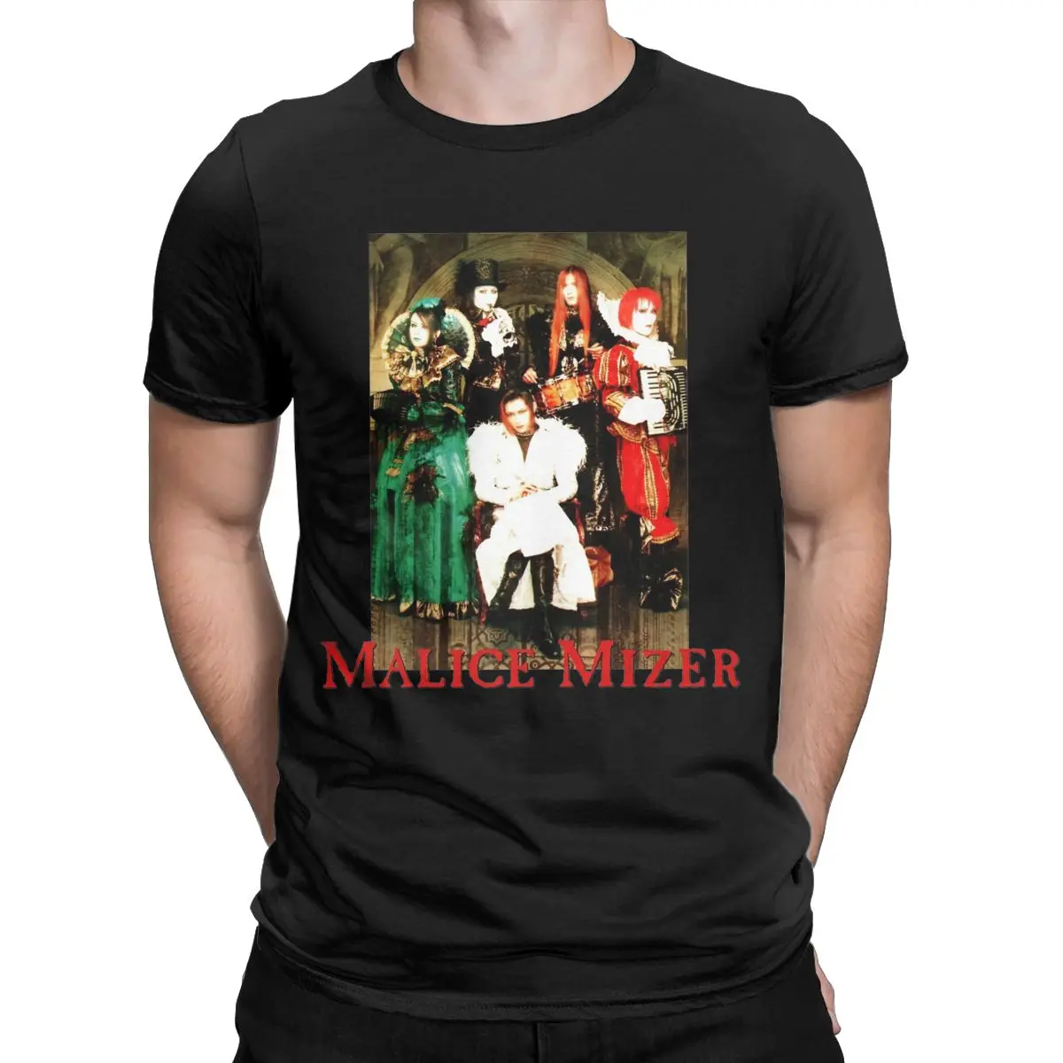 Men T-Shirt Malice Mizer Band Novelty Cotton Tees Short Sleeve T Shirt Round Collar Clothes Plus Size