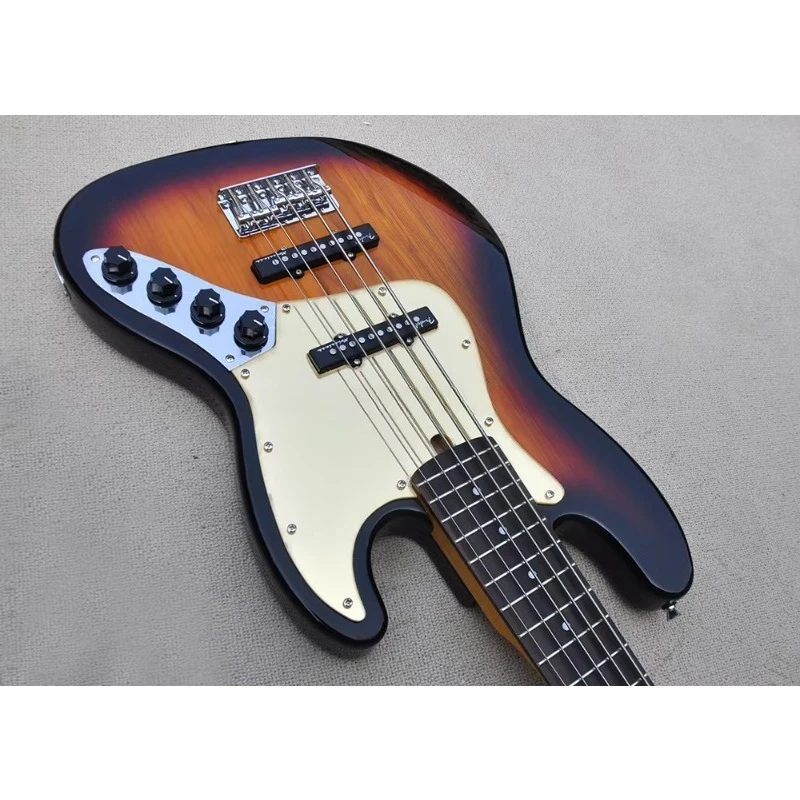 Electric Bass Guitar 5 Strings Ash Bass Mirror Rosewood Fretboard
