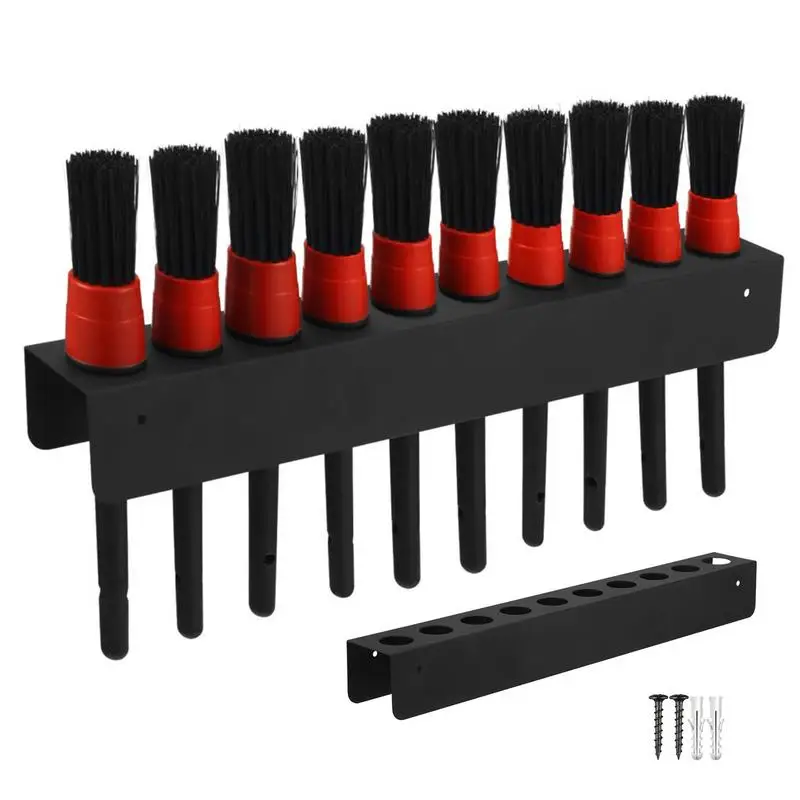 For All Detailing Brushes Detailing Brush Holder Wall Mount 10 Holes Car Detailing Brush Holder Organizer Auto Detailing