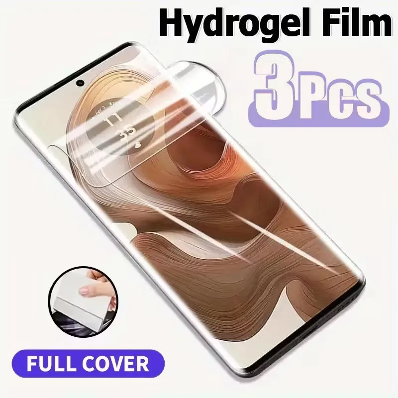 3 uds película de hidrogel para Motorola Moto Edge 40 60 50 Neo G Stylus Play 2024 G24 G34 G04 Protector de pantalla