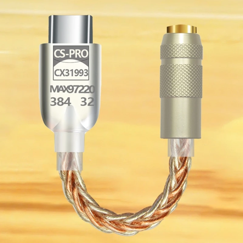 Adaptor USB 3.5Mm Tipe Headphone Dongle 32bit 384KHz Kabel DAC dengan Chip CX31993 MAX97220 Dropship