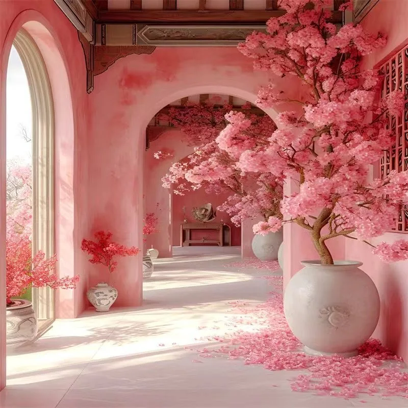 Fashion Dream Flower Indoor 3D Three-dimensional Background Cloth Tapestry Home Decoration