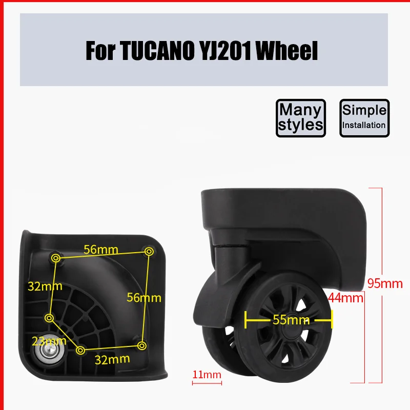 

For TUCANO YJ201 Universal Wheel Replacement Suitcase Smooth Silent Shock Absorbing Wheel Accessories Wheels Casters Repair