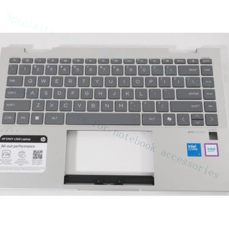 

A+ New For HP X360 14-ES Palmrest Backlit Keyboard N09603-001 Silver N41026-001