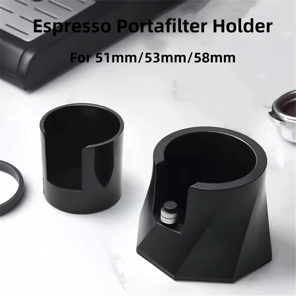 N14R Top Espresso Filter Holder 51/53/58mm Portafilter Coffee Holder Stand Rest Holder Adjustable Coffee Tamper Station