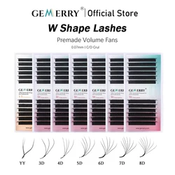 Gemerry YY-förmige Wimpernverlängerung, automatische Blüte, W-Form, Blüte, 3D, 4D, 5D, 6D, 8D, vorgefertigte Fächer, Wimpern-Make-up, Volumenwimpern