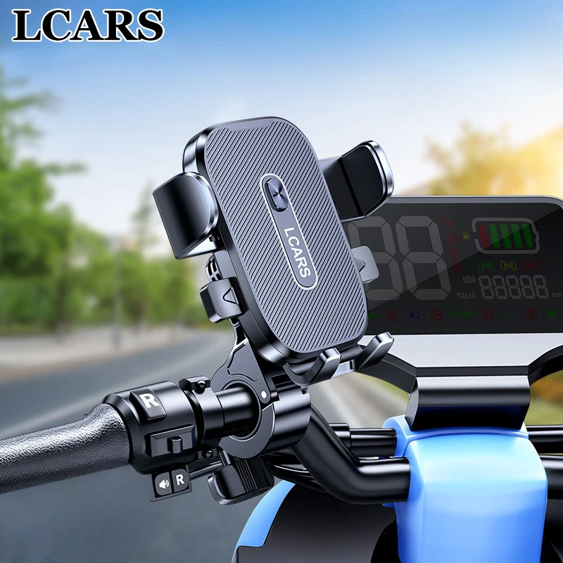 Shockproof Electric Car Cell Phone Mount for Motorcycle & Bicycle Handlebar with Reflective Bracket Universal Battery Compatible