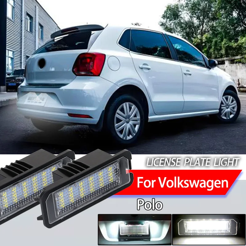 2 Stücke Auto Led-lampen Anzahl Kennzeichenbeleuchtung Weiß Für VW Polo (6N2.9N.6R) 2000-2014 Canbus Fehlerfreies Auto Styling