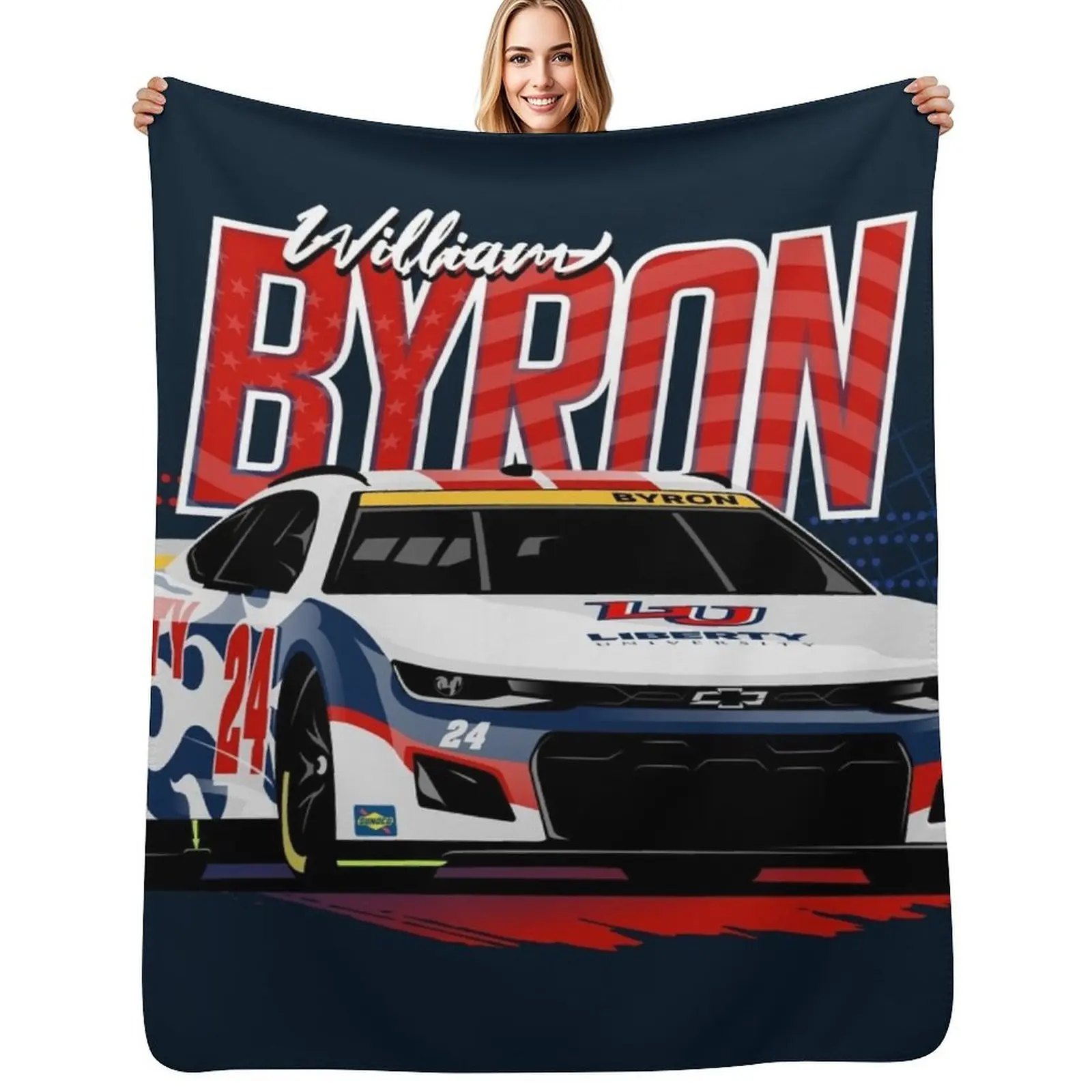 

William Byron 2022 Nascar Playoffs Throw Blanket Warm Napping Blanket for Office Couch Bed