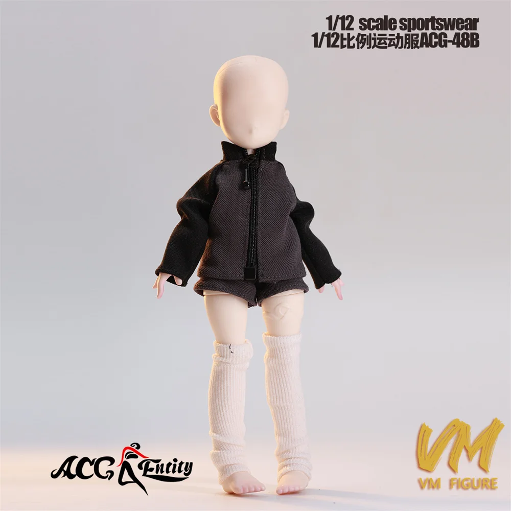 1/12 مقياس الفتيات ملابس رياضية سترة السراويل طماق الملابس نموذج ملحق صالح 6 بوصة أنثى عمل الشكل الجسم الدمى اللعب #3