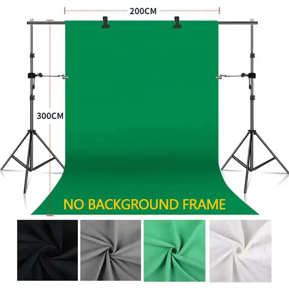 Arrière-plan de photographie en mousseline de coton vert/blanc/noir/gris, écran vert Chromakey, tissu de fond pour accessoires de séance Photo