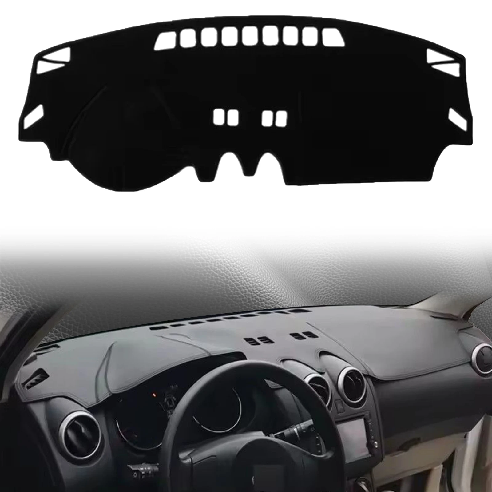 

Коврик-накладка на приборную панель (защита от солнца) для Nissan Qashqai/Rogue 2006-2013 J10 Dualis, кожаный, аксессуар