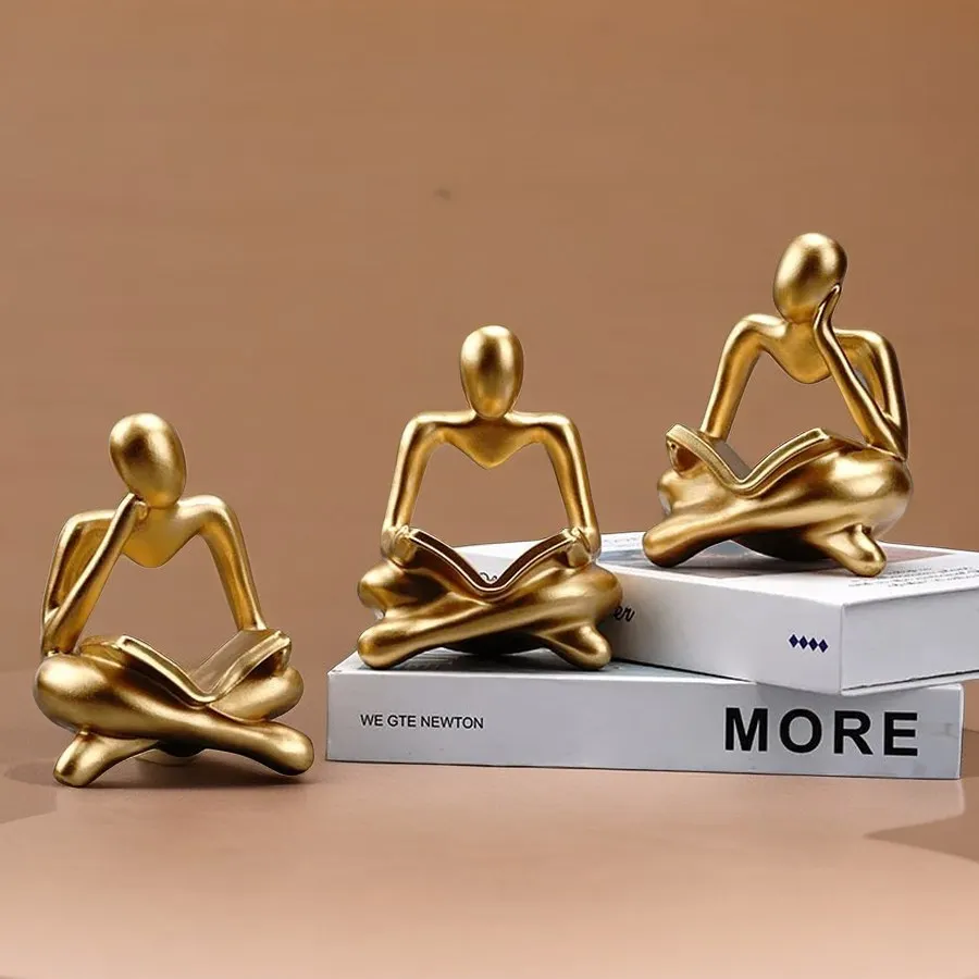 Vilead skandynawski abstrakcyjny czytanie książki statua figurka z żywicy biuro dekoracji wnętrz dekoracja na biurko rękodzieło rzeźba nowoczesna