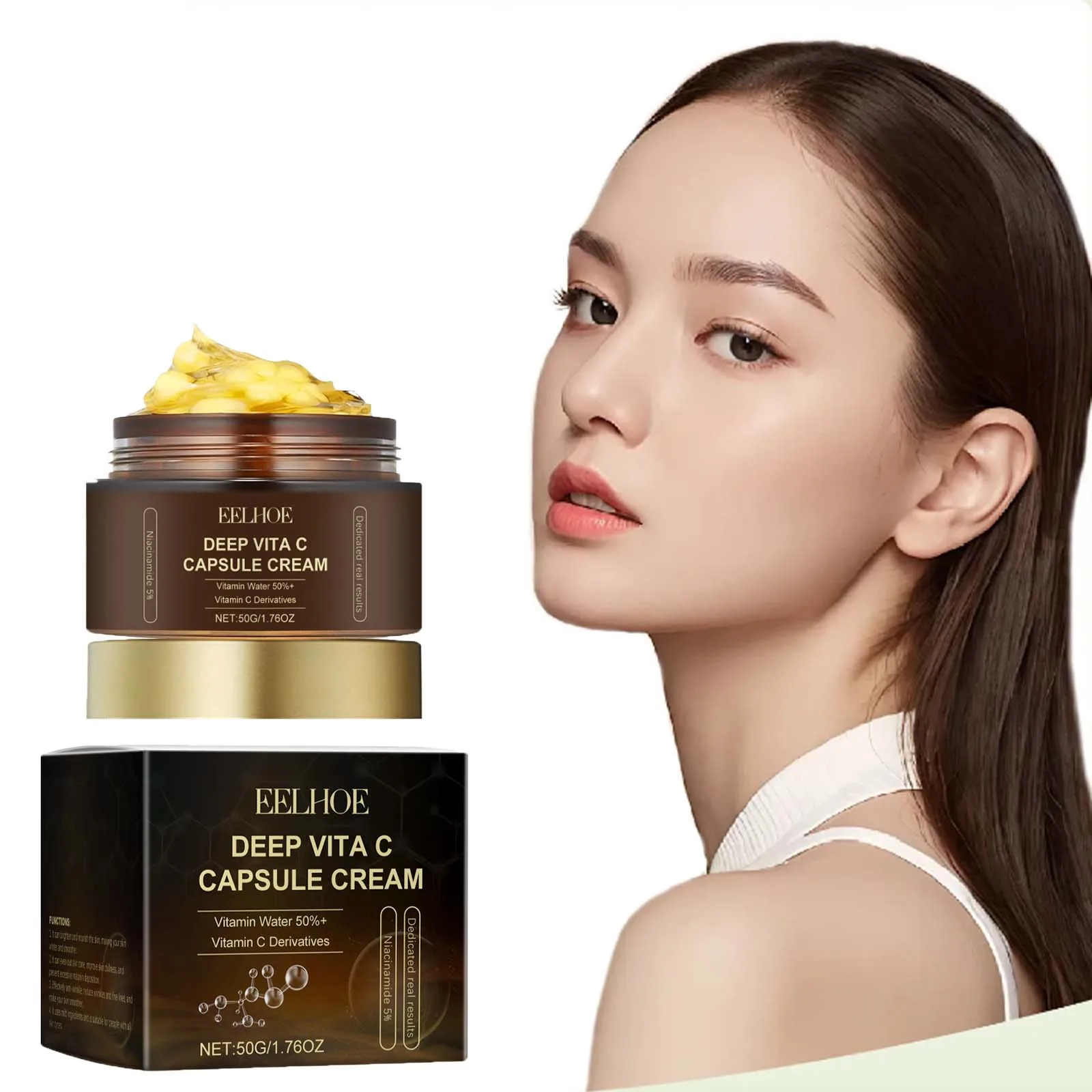 

Nicotinamide Cream Capsules Brightening Hydrating Fade Dark Spot Lightening Melasma Even Skin Tone Shrink Pore Vitamin C Cream