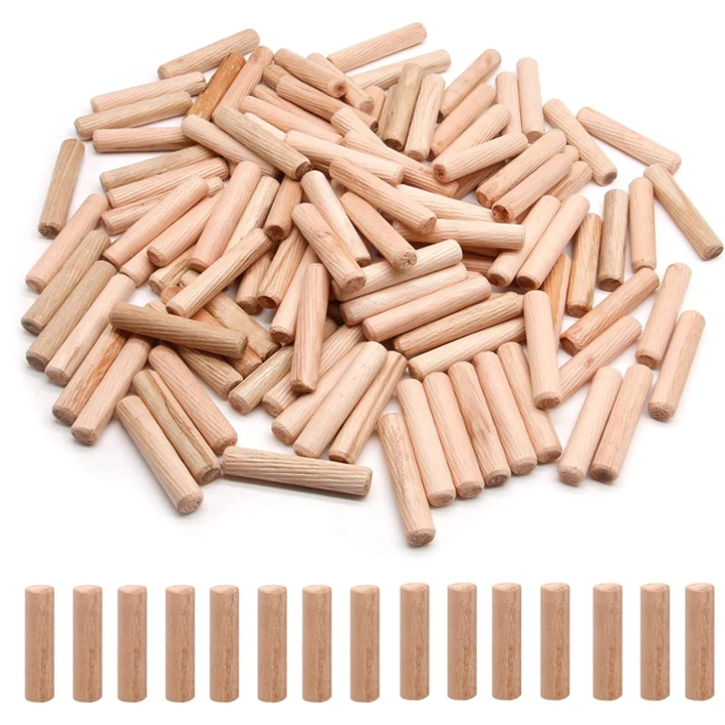 50-300 stücke Holzbearbeitung Dübel Jig Kit Runde Rillen Geriffelte Holz Stecker Holz Dübel Pins Stange Bohren Guide Locator werkzeug – Detail 2