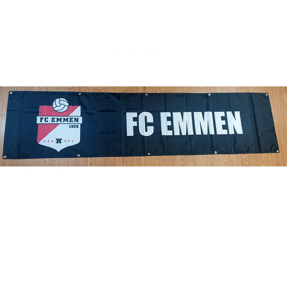 

Голландский Флаг ФК Эммен, черный 60x240 см, декоративный баннер для дома и сада