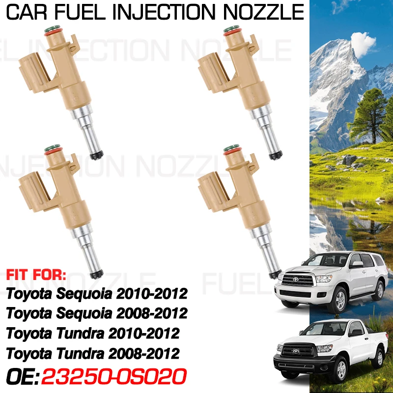 

1x Car Fuel Injectors Nozzle Injection for Toyota Sequoia XK60 Toyota Tundra XK50 2th Gen 2008-2012 2010 23250-0S020 23209-39165