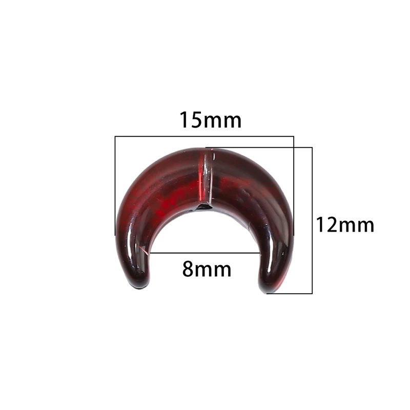 10pcs 15x12mm Crystal Glass Moon Charm Beads Fit for 8mm Beads for Necklace Bracelet DIY Jewelry Making Supply