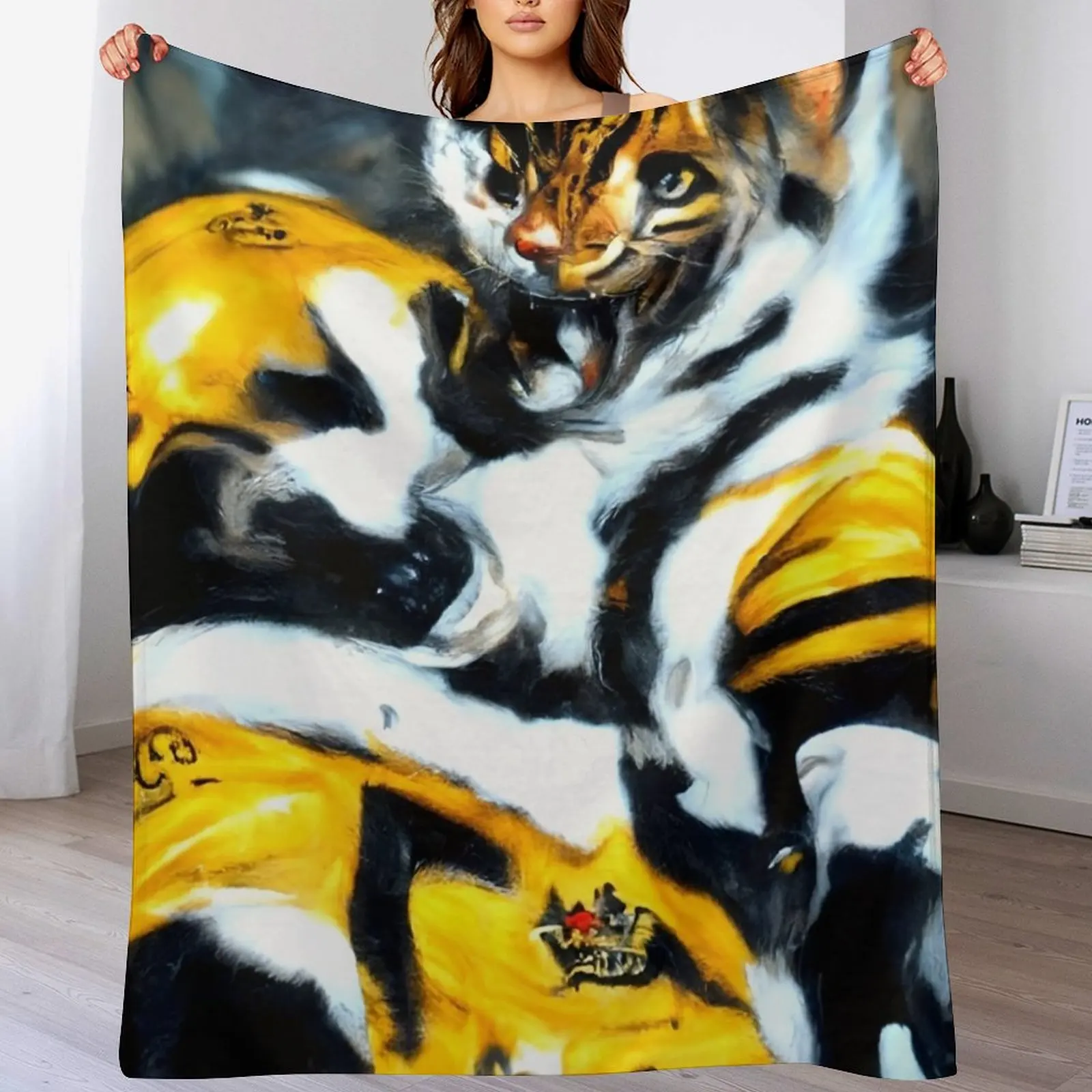 

Hamilton Tiger Cats! Throw Blanket Spring Fall Cozy Throw Blanket for Couch