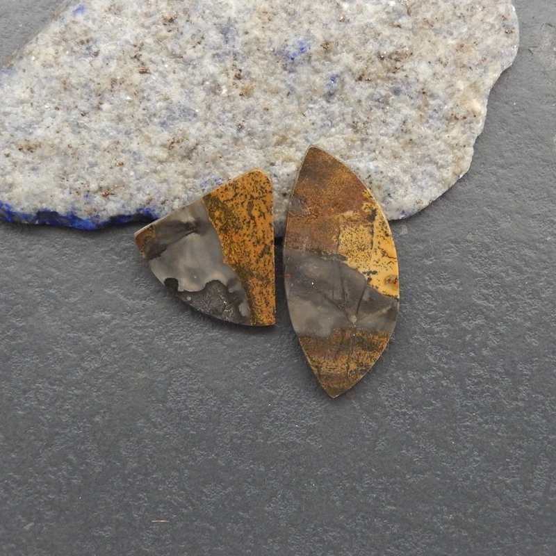 

Natural Chohua Jasper Nugget Shape Cabochon Beads Fashion Jewelry Accessories 25x27x3mm 42x19x3mm 8g