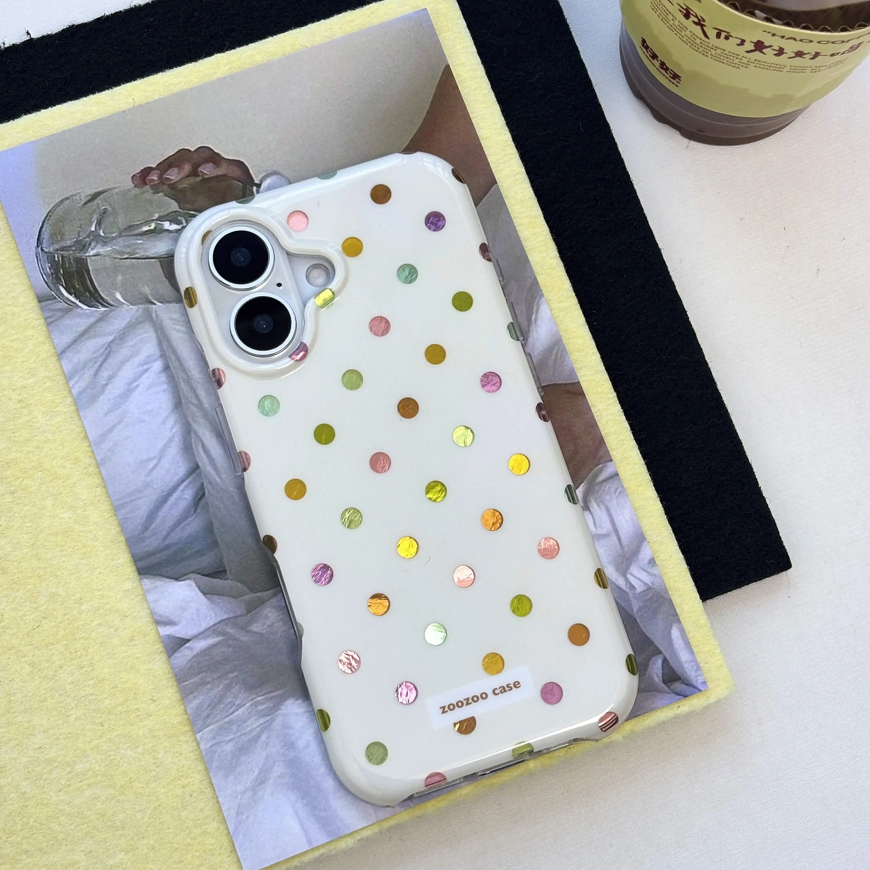 Korean style Colorful Polka Dots Dopamine Minimalist Phone Case For iPhone 17 AIR 16 15 14 13 12 11 PRO MAX MINI 7 8 PLUS Cover view 5