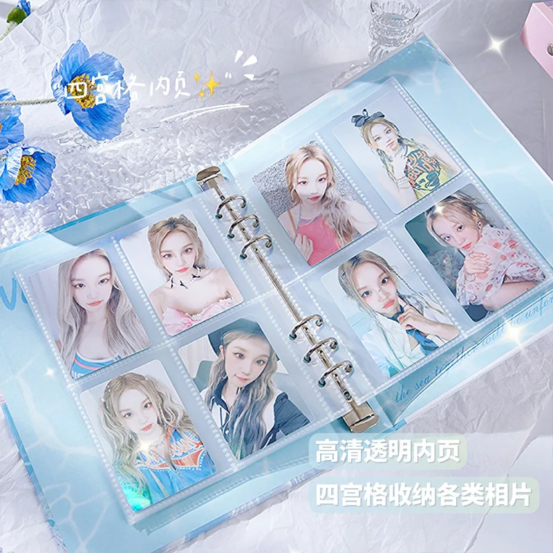 IFFVGX A5 Binder Photocard Holder Kpop Idol Photo Album with 20pcs 3inches 4grids Inner Pages Photocards Collect Book Фотоальбом