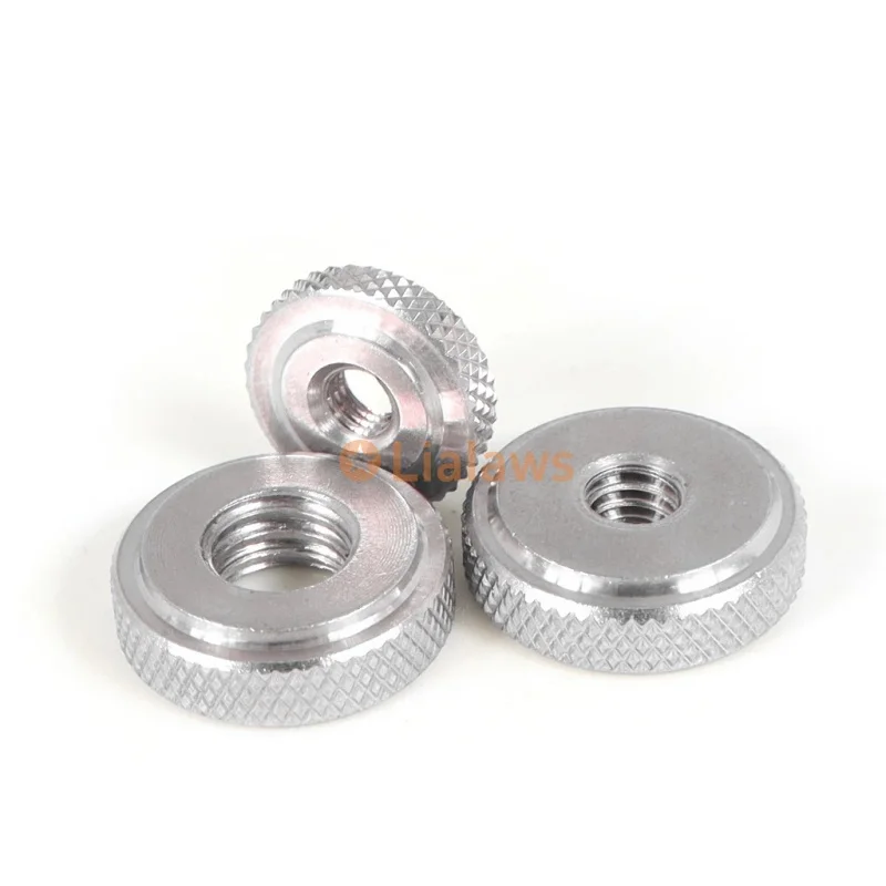 1 Stück 1/4 3/8 Edelstahl-Rändelmutter, hoher Kopf oder kleiner Schritt durch/blindes Loch, gerändelt, handfest anziehen, Bolzen, dekorativer Nai