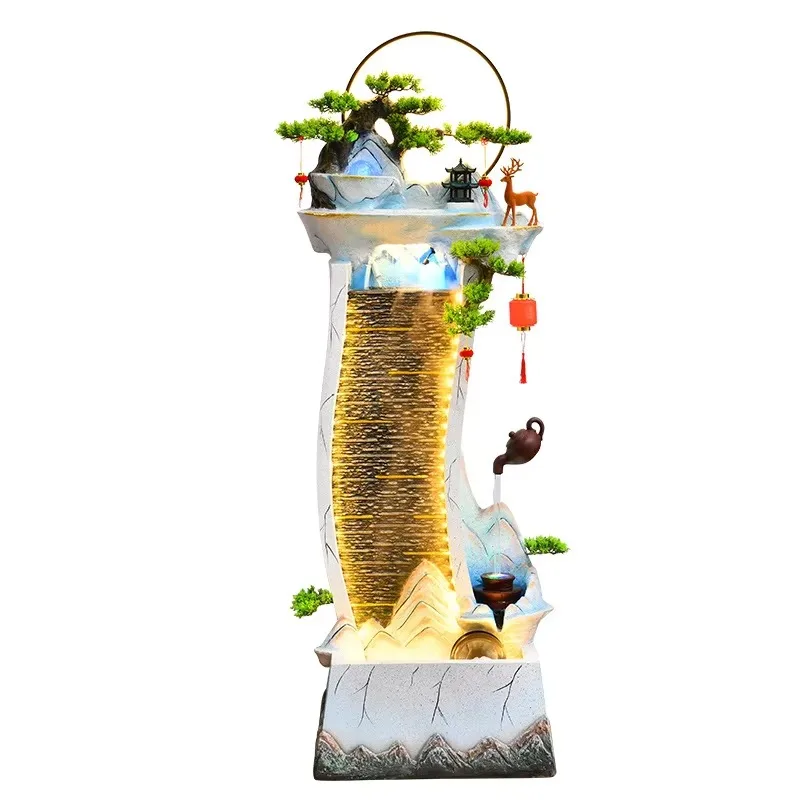 New Chinese Style Living Room TV Cabinet Flowing Display Corridor Screen Tea Pot Decoration