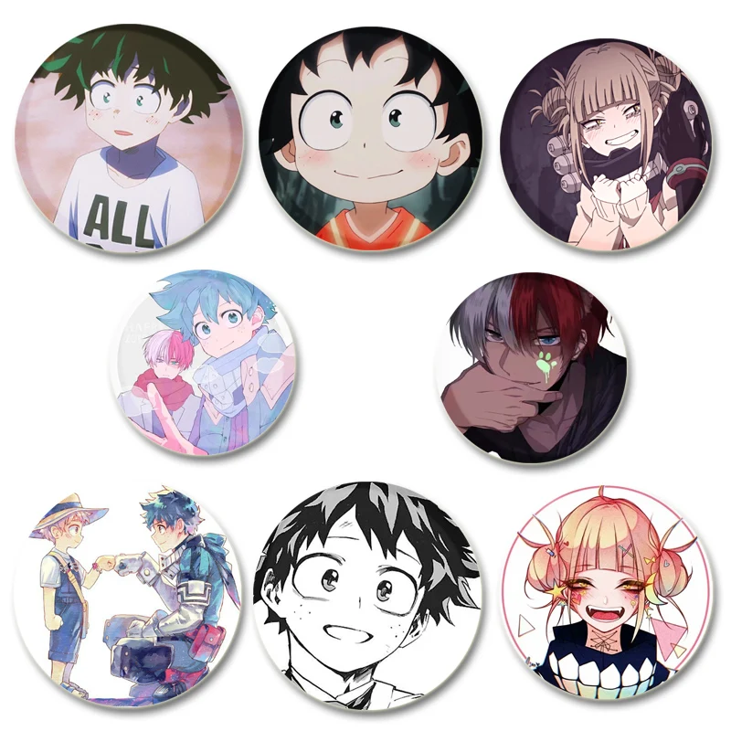 Midoriya Izuku/Bakugou Katsuki/Todoroki Shoto Brooches Anime Badge Fashion Cartoon Pins for Bag Clothes Handmade Accessorie Gift