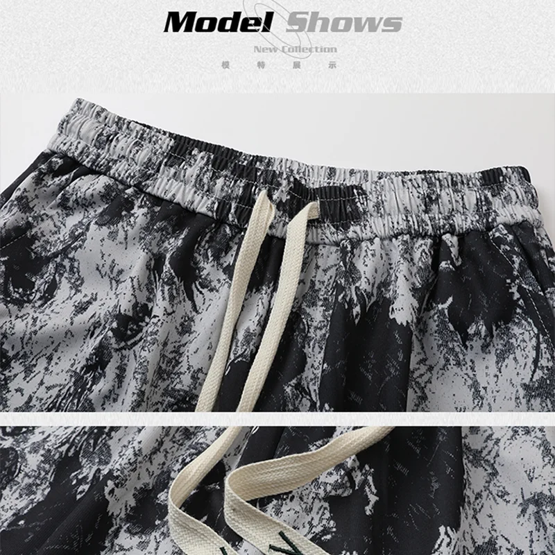 2024 Summer Men's Casual Shorts Fashion Hip Hop Style Shorts Jogging Fitness Sweatpants Beach Surfing Beach Shorts Sport Shorts