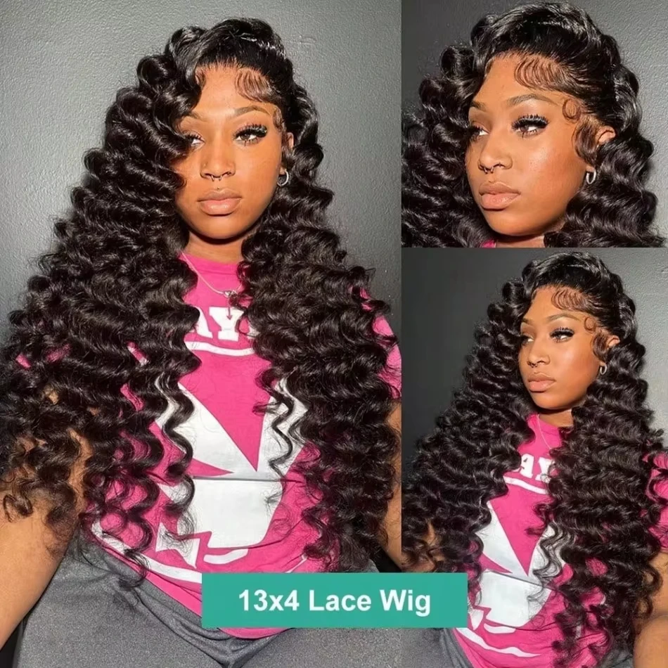 250 الكثافة فضفاض موجة عميقة شعر مستعار Hd شعر مستعار دانتيل 13x6 شعر الإنسان موجة المياه البرازيلي قبل قطعها Hd الدانتيل الشفاف الباروكات الأمامية #3