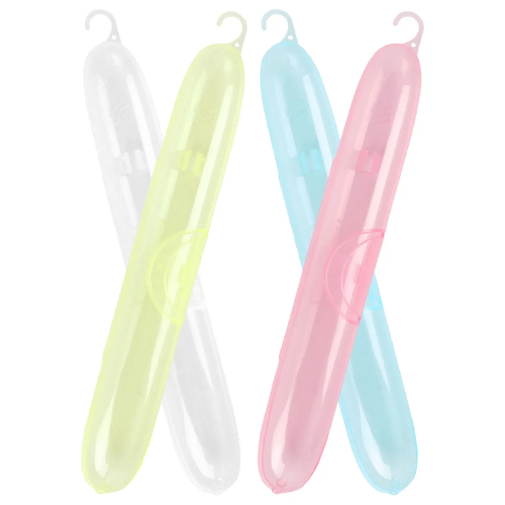 

4 Pcs Toothbrush Holder Box Protective Cover Holders for Travel Case and Container