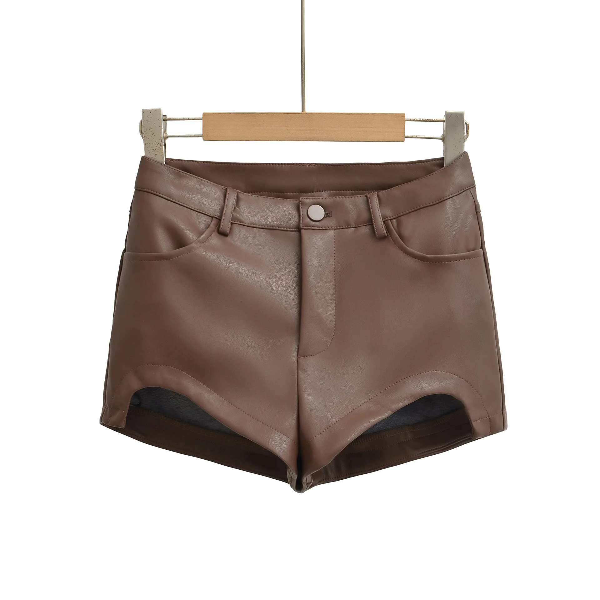 

Женские шорты с высокой талией, на пуговицах, с изогнутым дизайном, облегающего силуэта, для повседневного и стильного образа, в американском стиле, OVOM