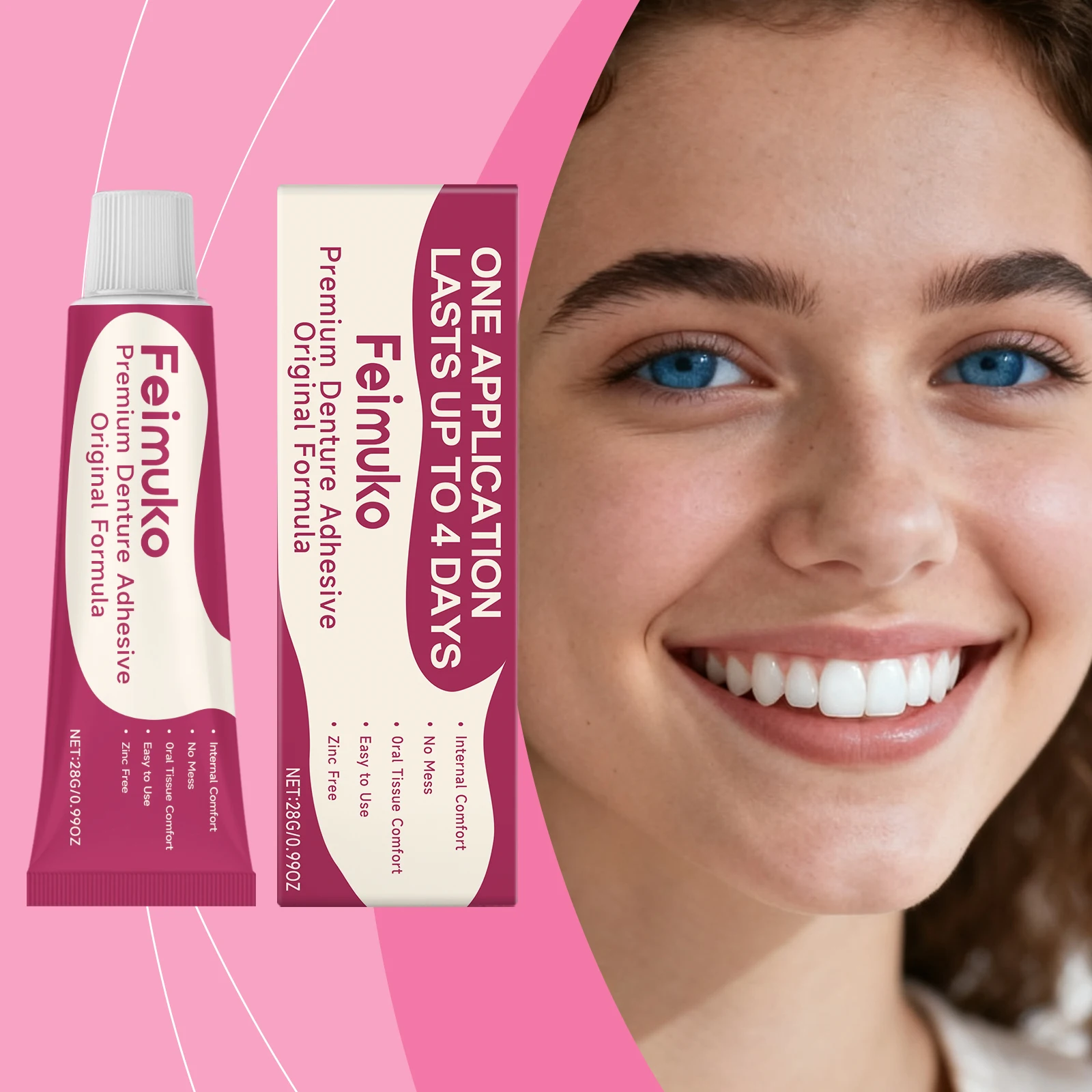 Denture Fixative Adhesive - Comfortable Fit, Long-Lasting Hold, Daily Dental Care, Secure Stability and Easy Application