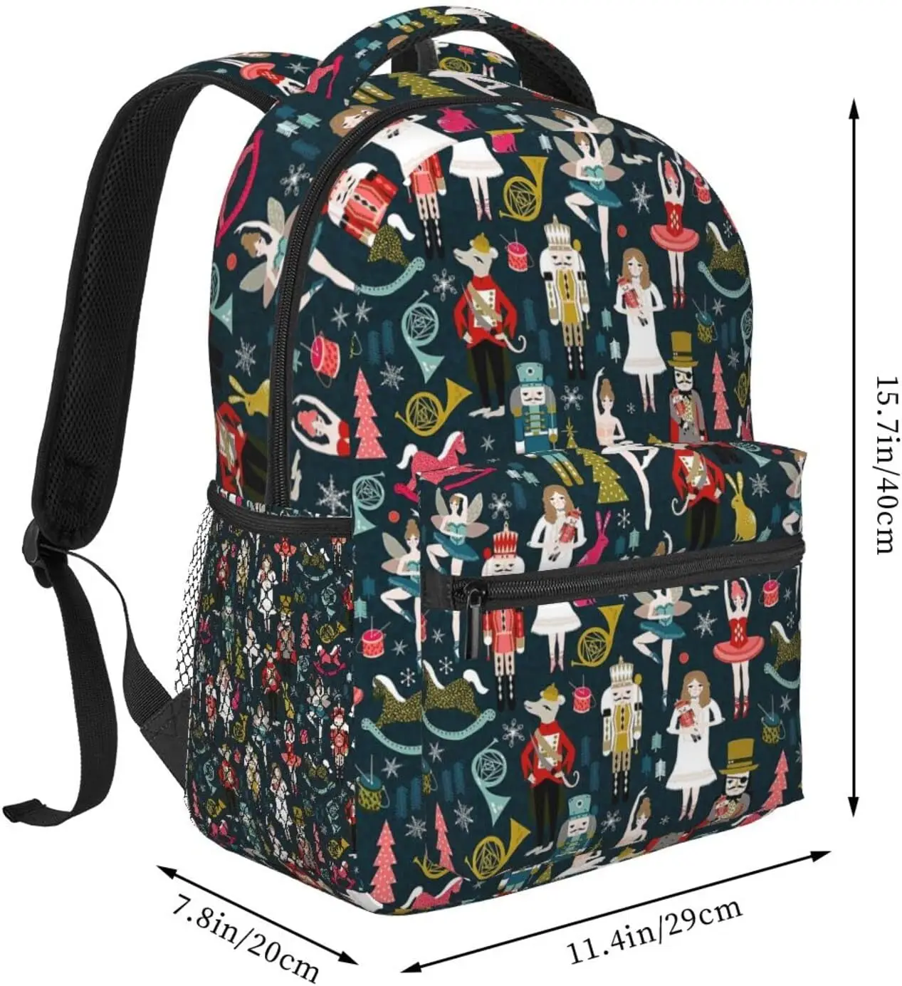 Nutcracker Ballet Xmas Dance Stylish Casual Backpack Purse Laptop Backpacks Pockets Computer Daypack For Work Business Travel