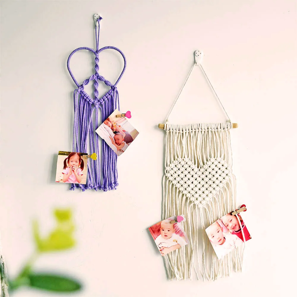 Bohemian macrame  photo hanging on wall bohemian macrame handmade taperstry for wall decoration 