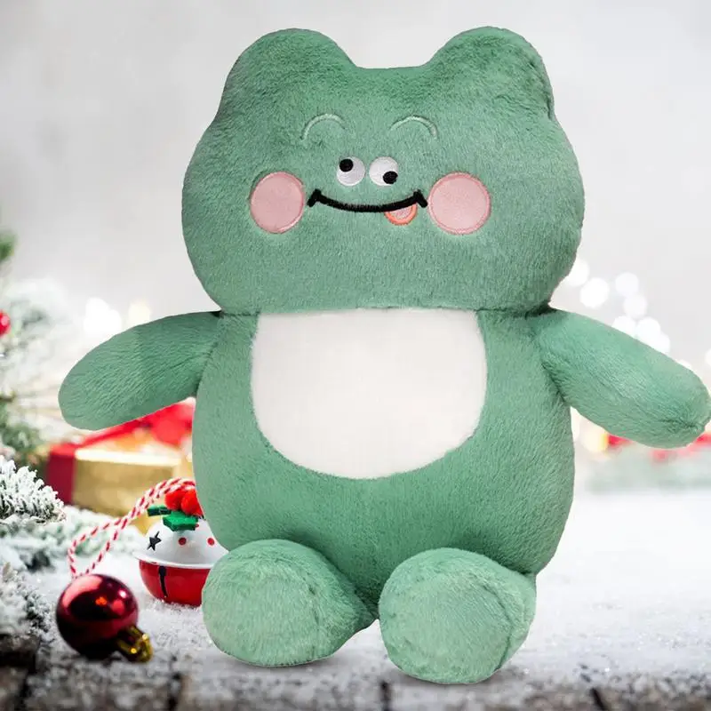 Frog Stuffed Animal Pillow Cushion Decoration Plush Hugging Pillow Adorable Unique Frog Plushies Hugging Throw Pillow For Kids