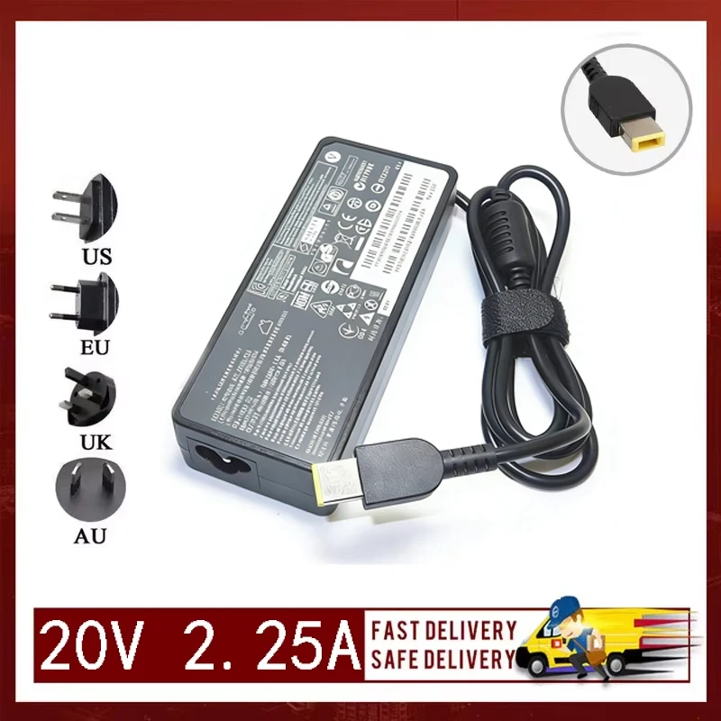 Nuevo adaptador de CA de 20V 2.25A 45W para Lenovo Thinkpad X240s X250 X260, cargador de alimentación