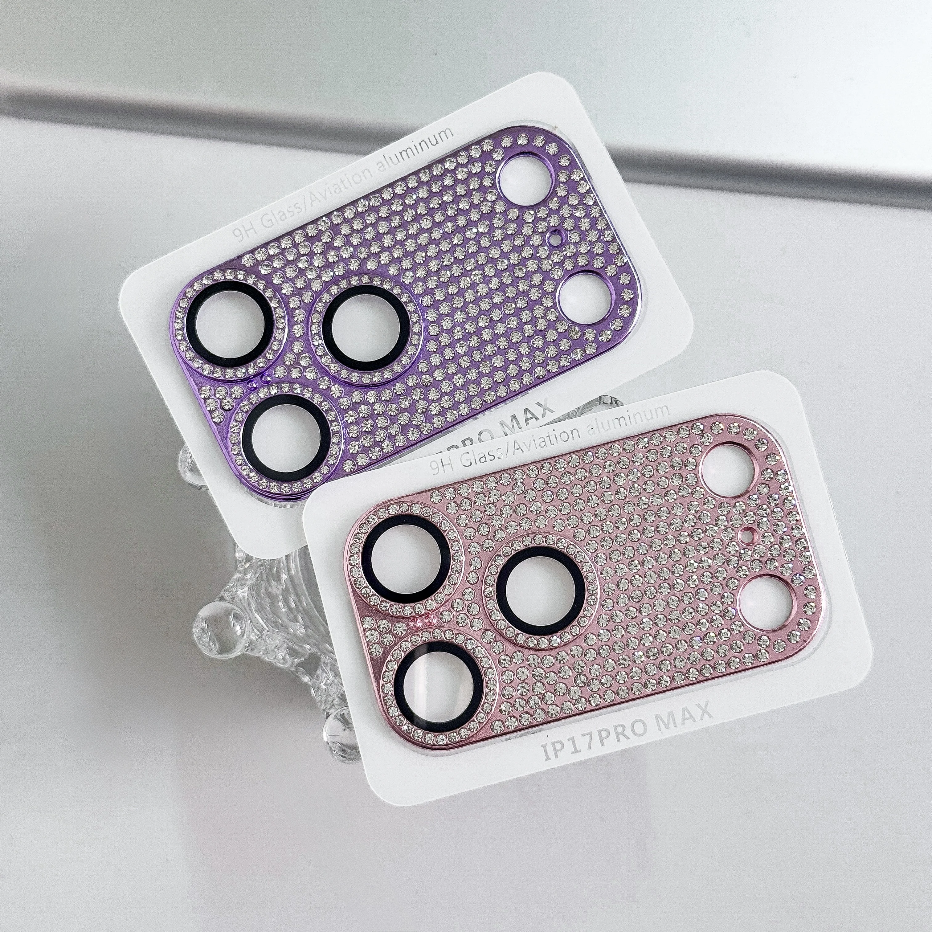 واقي عدسة مدرع ماسي لامع لهاتف Apple iPhone 17 Pro Max، واقي شاشة بتغطية كاملة الكل في واحد مع تصميم فاخر