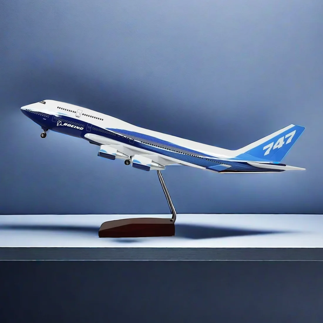 2024 New 1:160 Scale Large Model Airplane Boeing 747 Plane Models Diecast Airplanes with LED Light for Collection or Gift Deocr