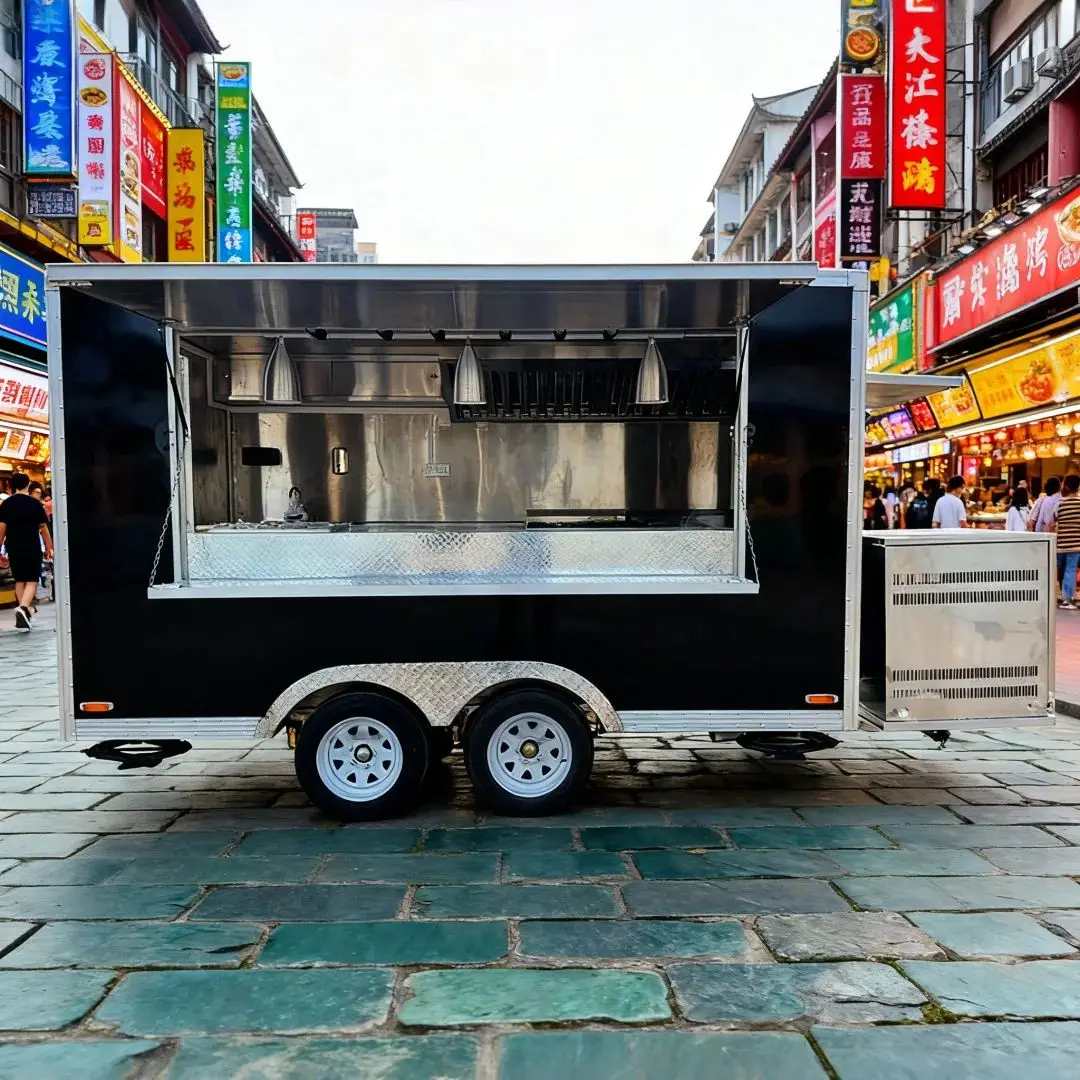 

Customized High-End Outdoor Food Trailer Commercial Mobile Food Cart Internet-Famous Check-In Snack Vending Cart