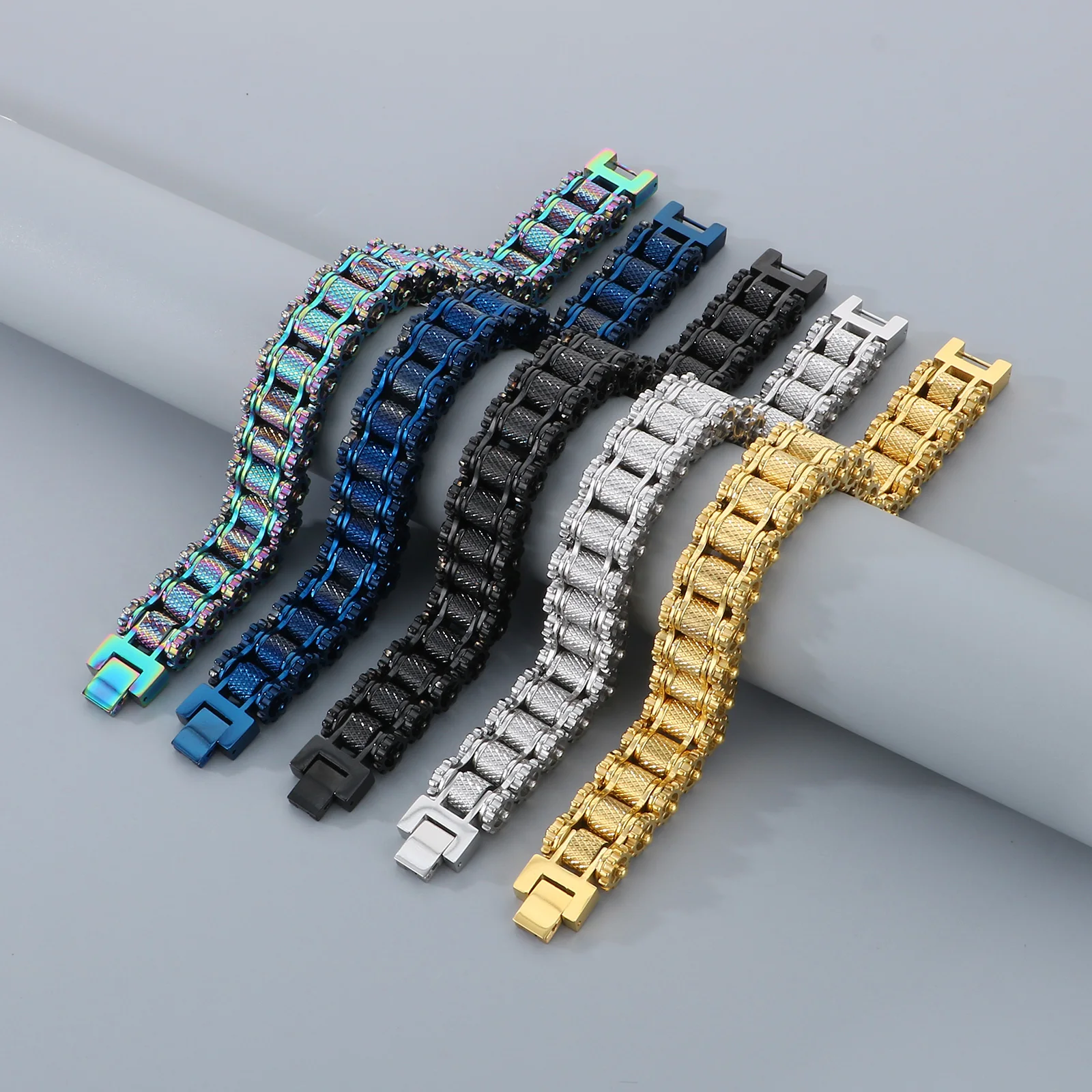 KALEN Punk Biker Stainless Steel Mens Bracelet Fashion Jewelry Bike Bicycle Chain Jewellery pulsera hombre acero inoxidable