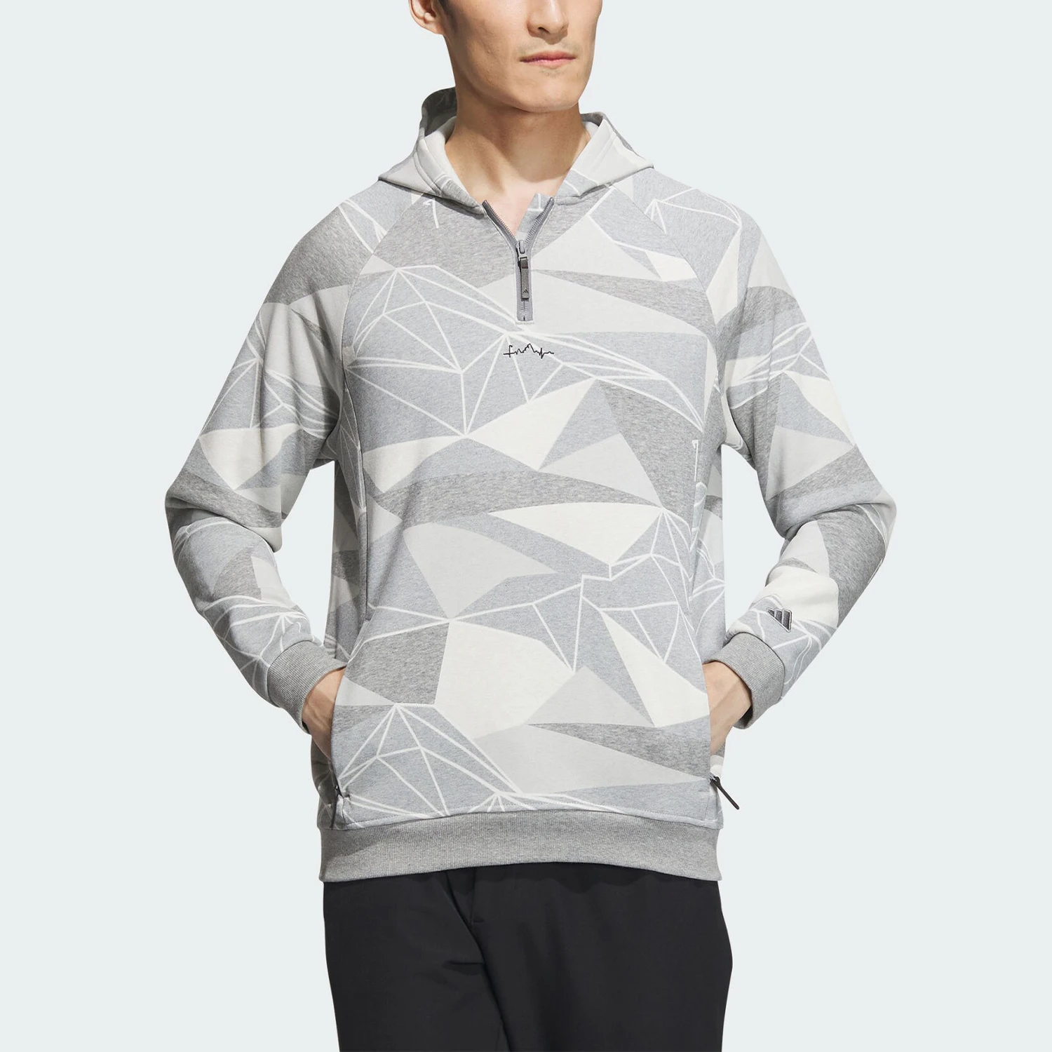 أديداس حقيقية الخريف جديد الرجال مقنعين عارضة الرياضة البلوز IA2623