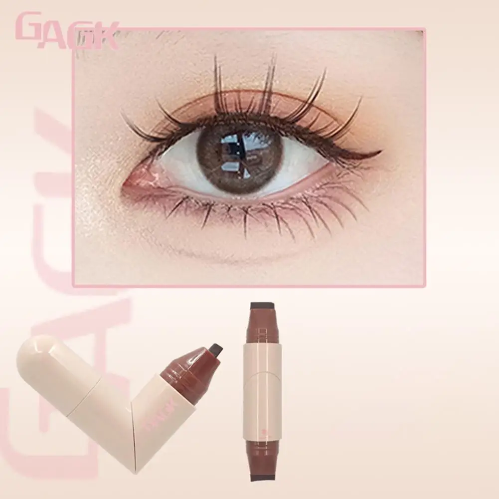 Tampon Eyeliner intégré noir et marron, Extension de contour de chevalière, stylo Eyeliner liquide durable et étanche, maquillage du visage